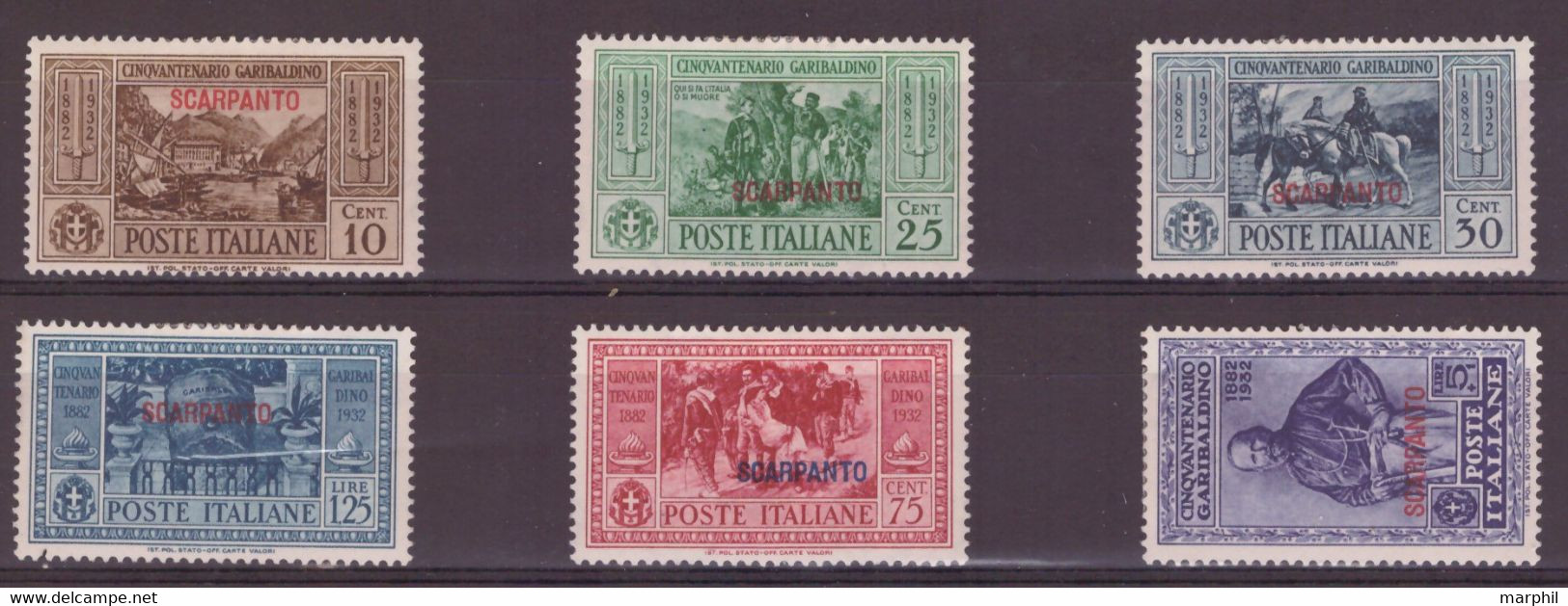 Italia Colonie Egeo Scarpanto 1932 SaN°17 Lot 6v MLH/** Vedere Scansione - Egeo (Scarpanto)