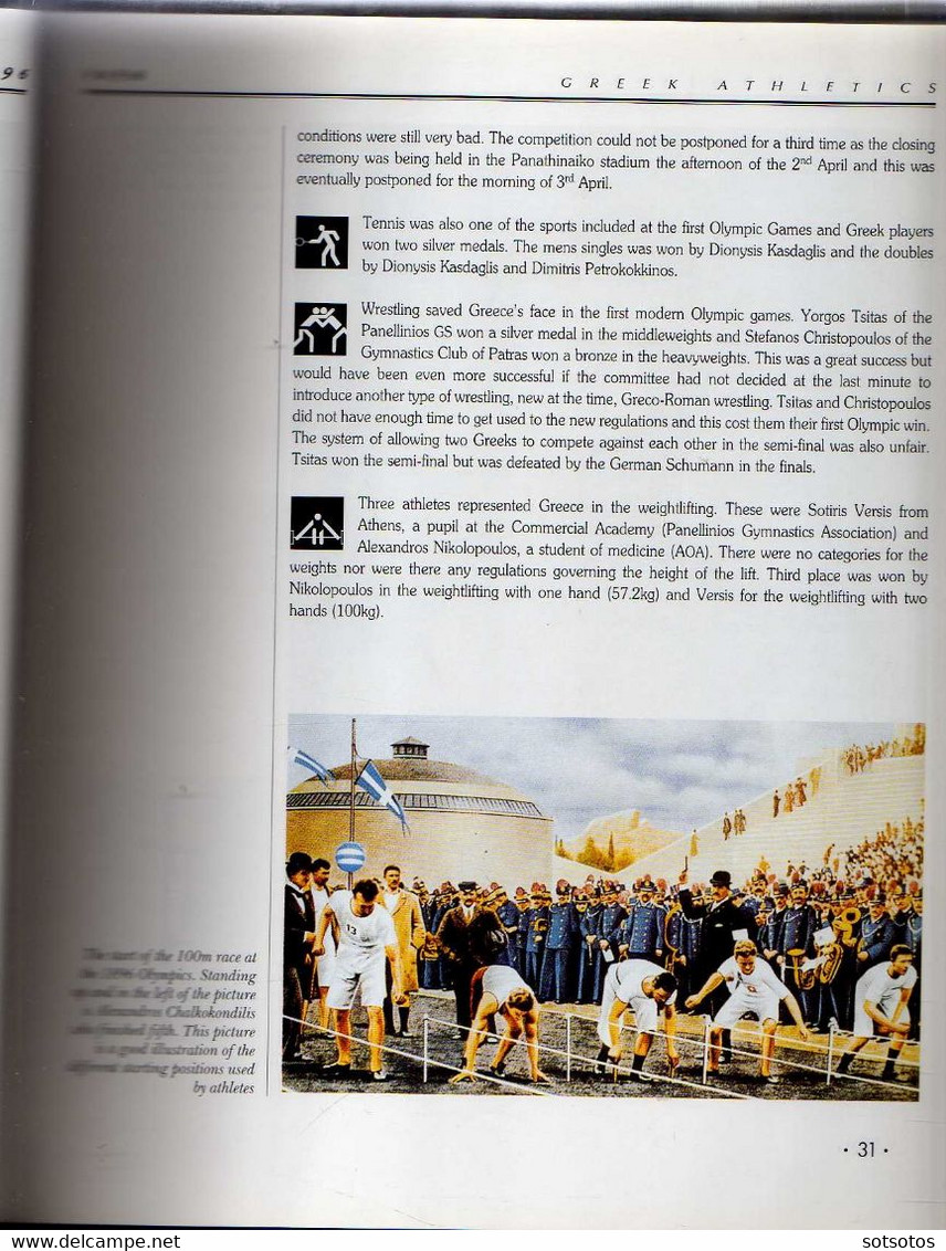 Greek Athletics, a Historical Review 1896-1997 - 1997 History, Illustrated, Sport, games & pastimes - Dust jacket