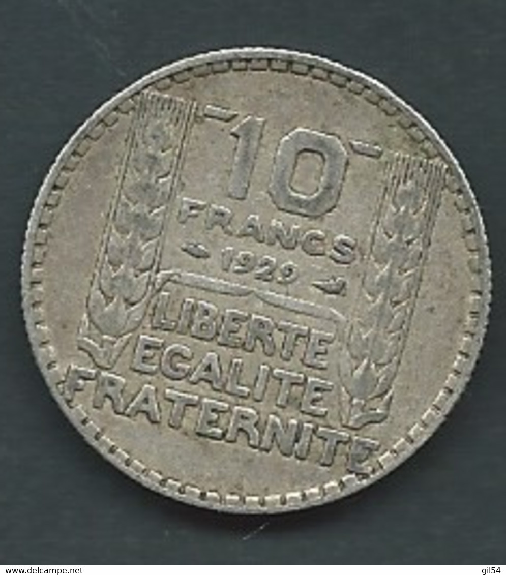 Piece  -  France -10F Turin Argent 1929-  Pic 6105 - 10 Francs