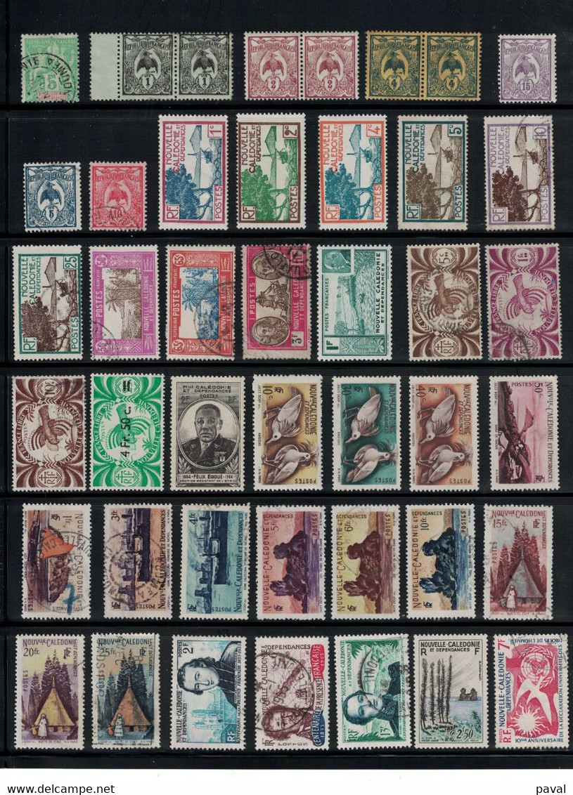 LOT DE 82 TIMBRES MAJORITE OBLITERES, NOUVELLE CALEDONIE, COTE 140€. - Collezioni & Lotti