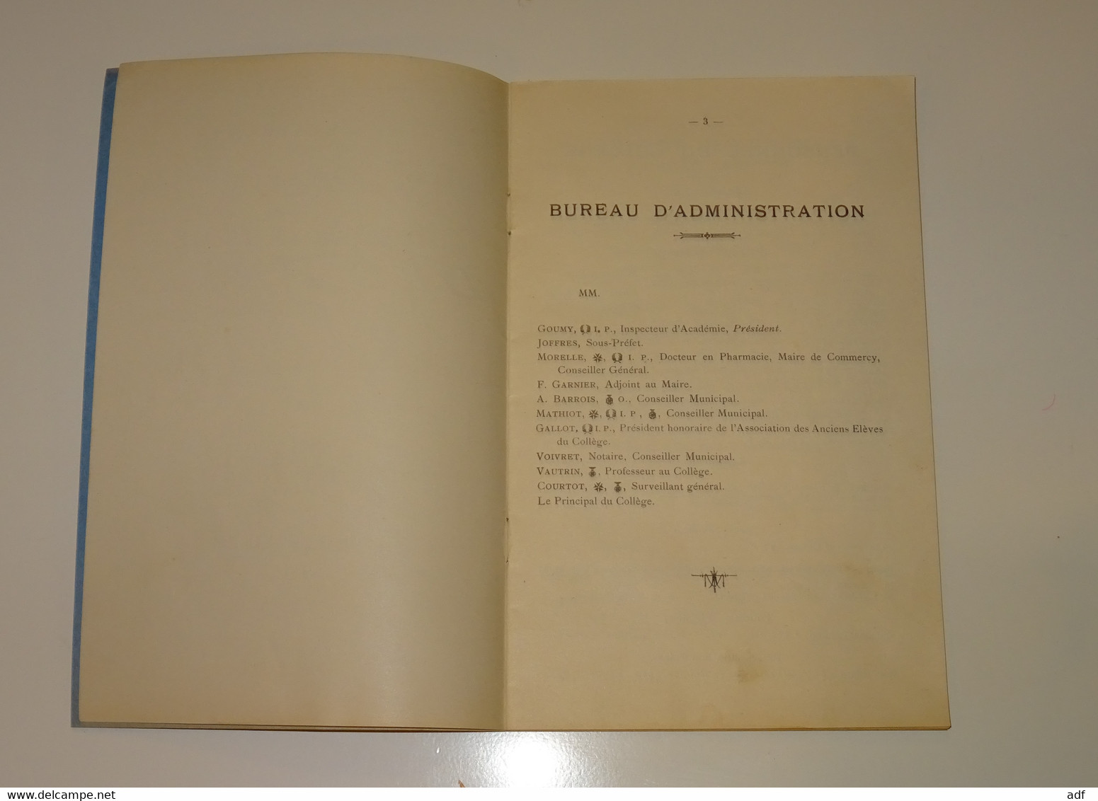 DISTRIBUTION SOLENNELLE DES PRIX, COLLEGE DE COMMERCY, PRESIDEE PAR M. JOFFRES, SOUS PREFET, UNIVERSITE DE FRANCE, 1926 - Diploma & School Reports