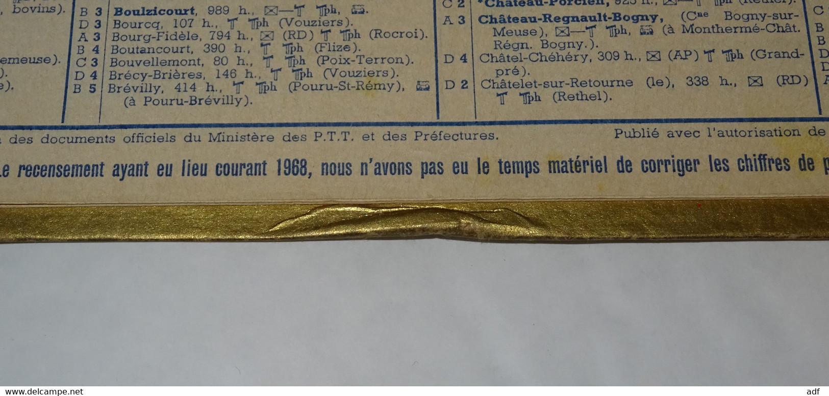 1969 CALENDRIER ALMANACH DES PTT, RENNES, JARDIN DES PLANTES, OBERTHUR, ARDENNES 08