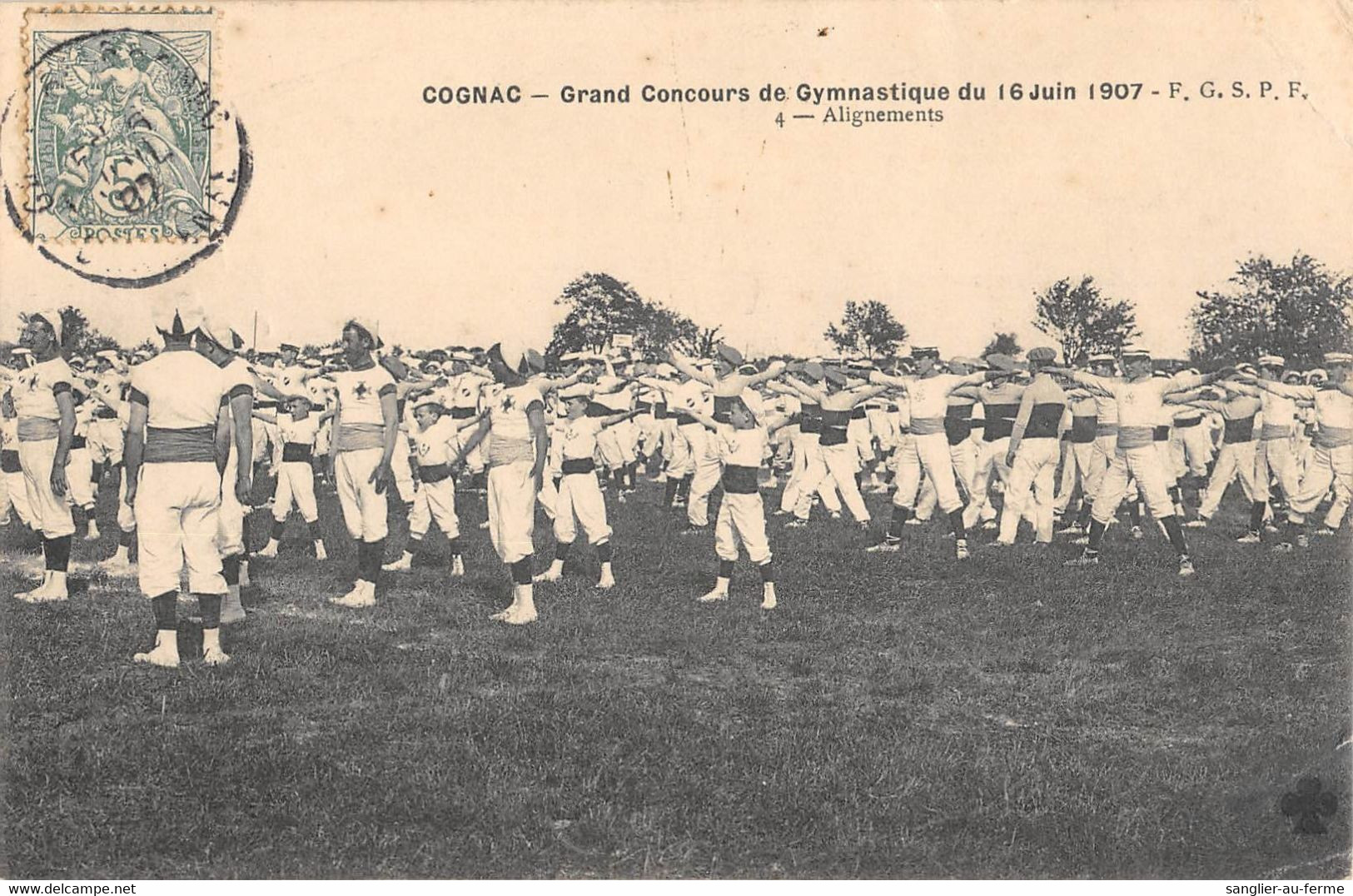 CPA 16 COGNAC GRAND CONCOURS DE GYMNASTIQUE 1907 ALIGNEMENTS - Cognac