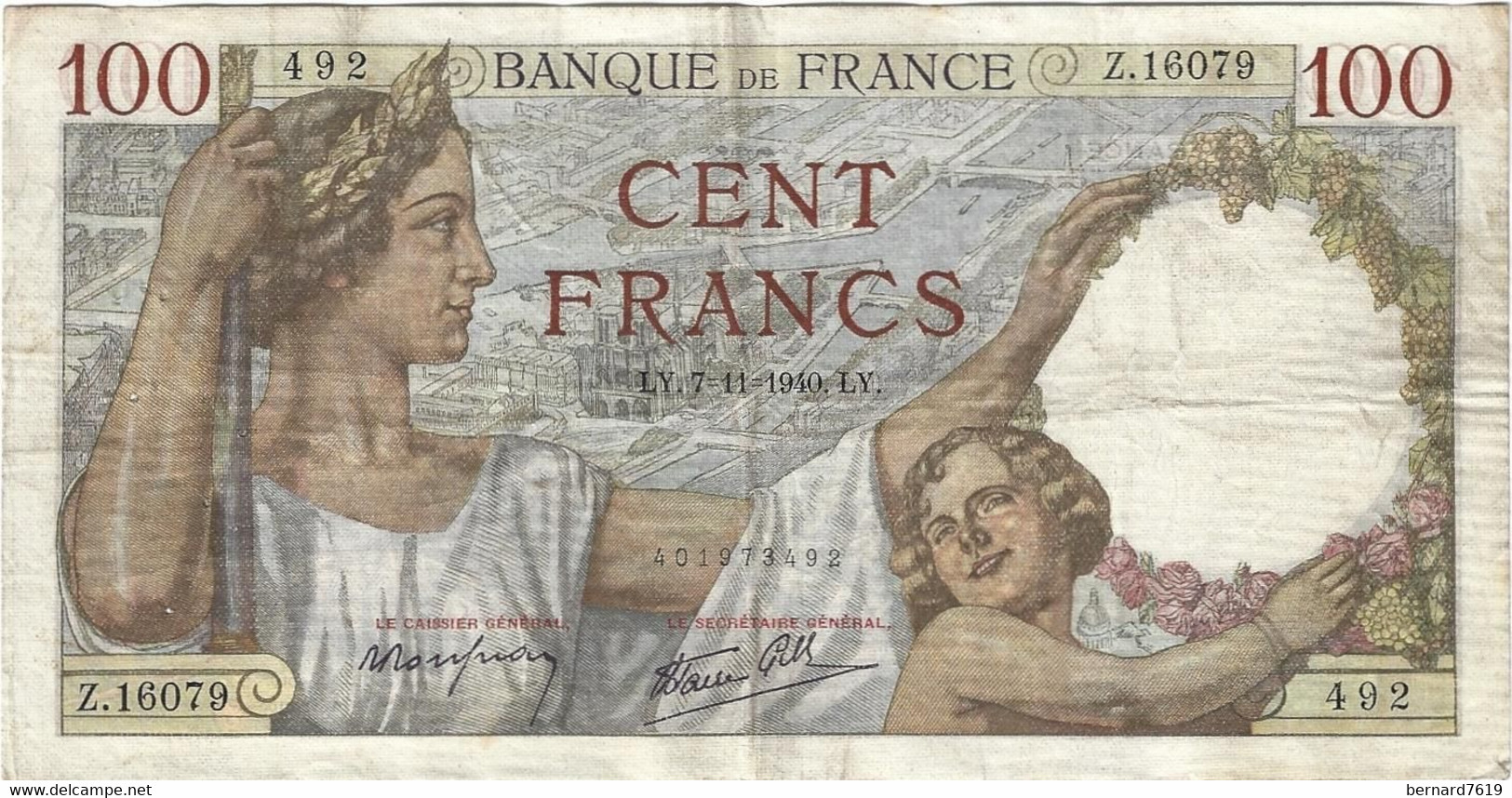 France Billet  Cent Francs  1940 - Unclassified