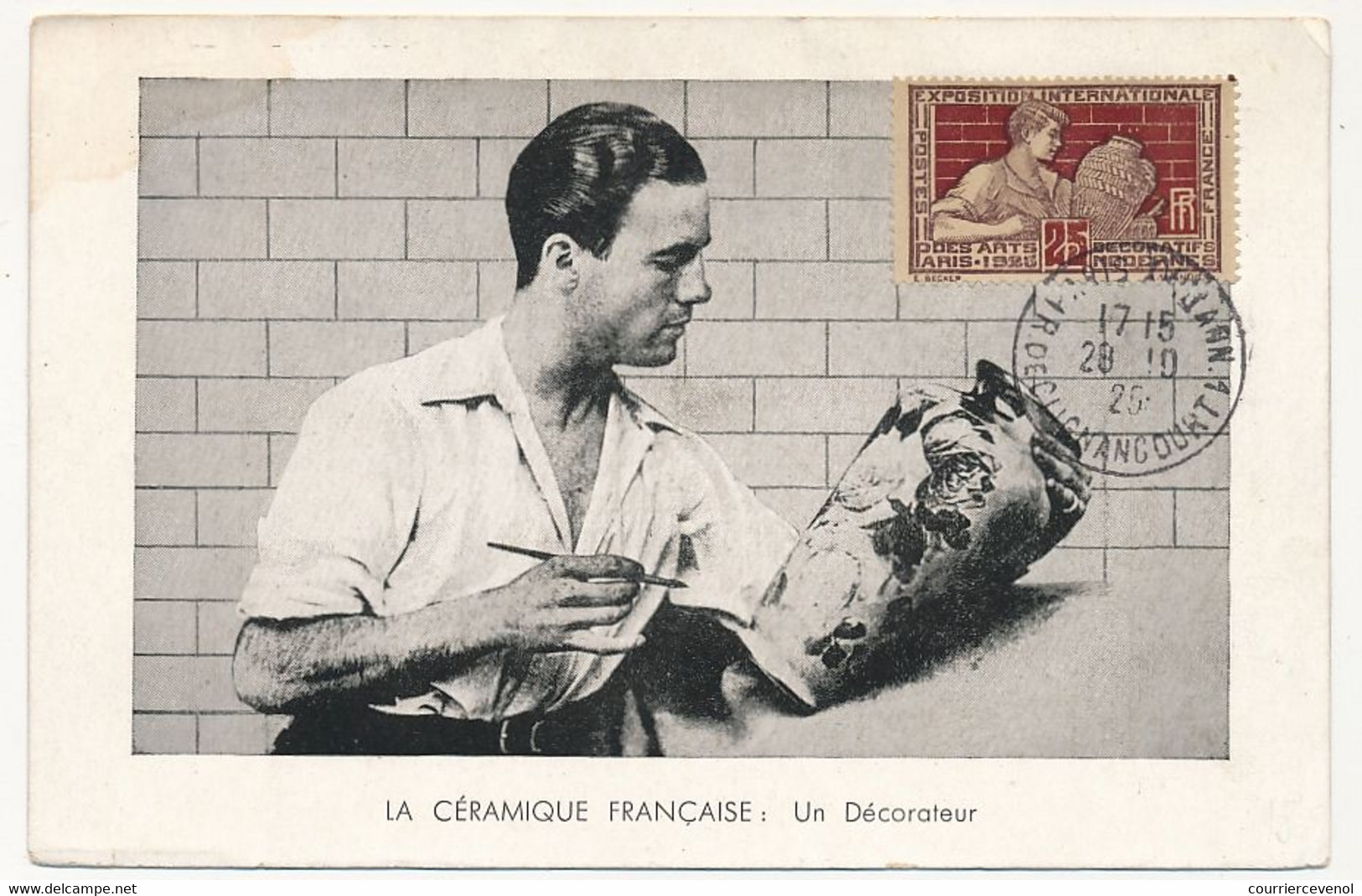 FRANCE => Carte Maximum - 25 La Céramique Française - Paris Rue De Clignancourt - 28/10/1925 - ...-1929