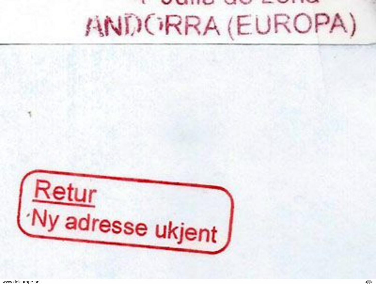 Lettre Andorre Envoyée à Bergen (Norvège) Pendant Confinement Covid19 Andorre,return To Sender., Deux Photos Recto-verso - Lettres & Documents