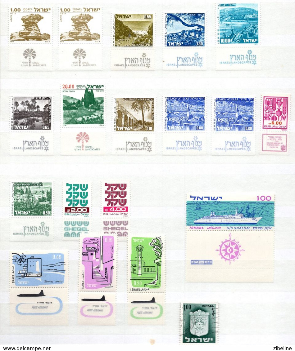 ZIBELINE ISRAEL LOT TIMBRES NEUFS XX MNH + 1 Obl - Collections, Lots & Séries