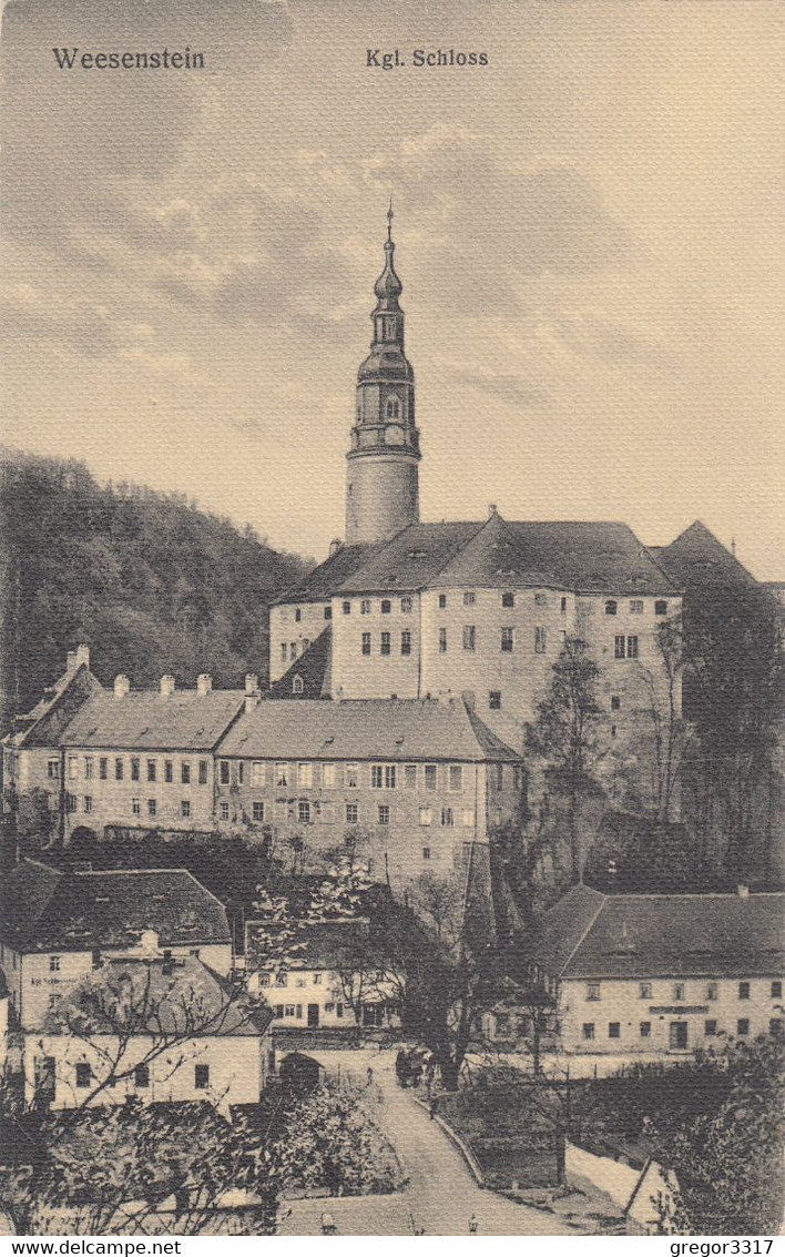 5820) WEESENSTEIN - Kgl. Schloss Mit Straße U. HAUS DETAILS - Sehr Alt !! 22.08.1919 - Weesenstein A. D. Mueglitz