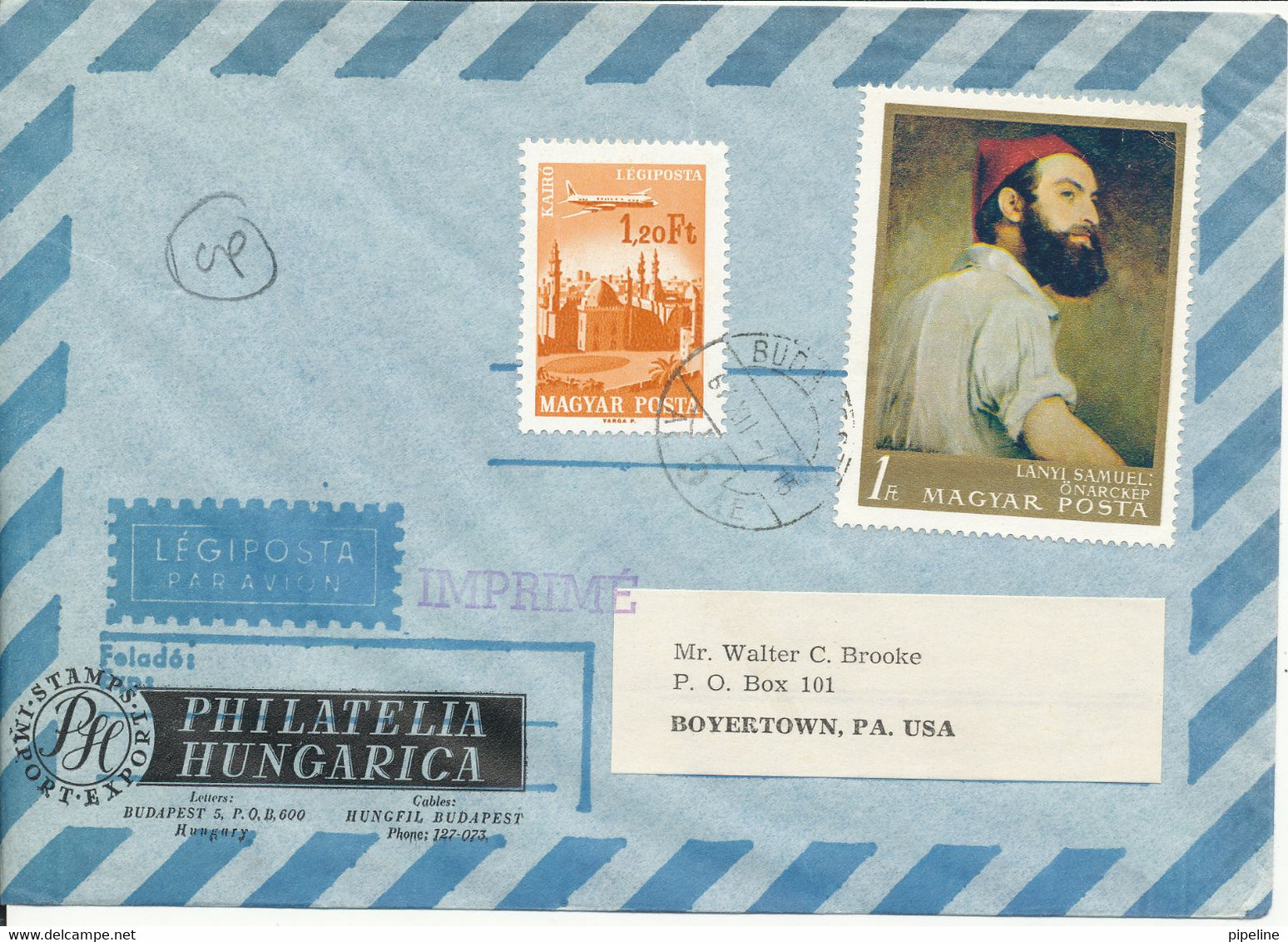 Hungary Air Mail Cover Sent To USA 7-12-1967 Topic Stamps - Storia Postale