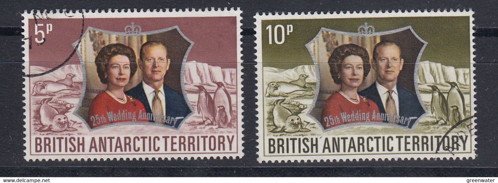 British Antarctic Territorry (BAT)1972 Silver Wedding 2v Used (52411A) - Gebraucht