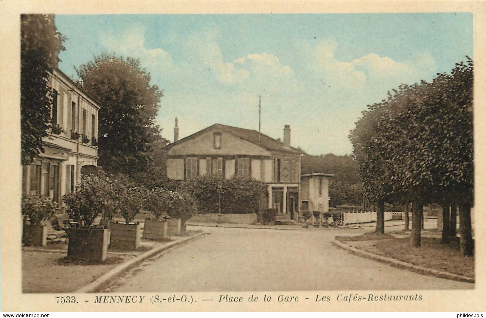 ESSONNE  MENNECY  Place De La Gare Les Cafés Et Restaurants - Mennecy