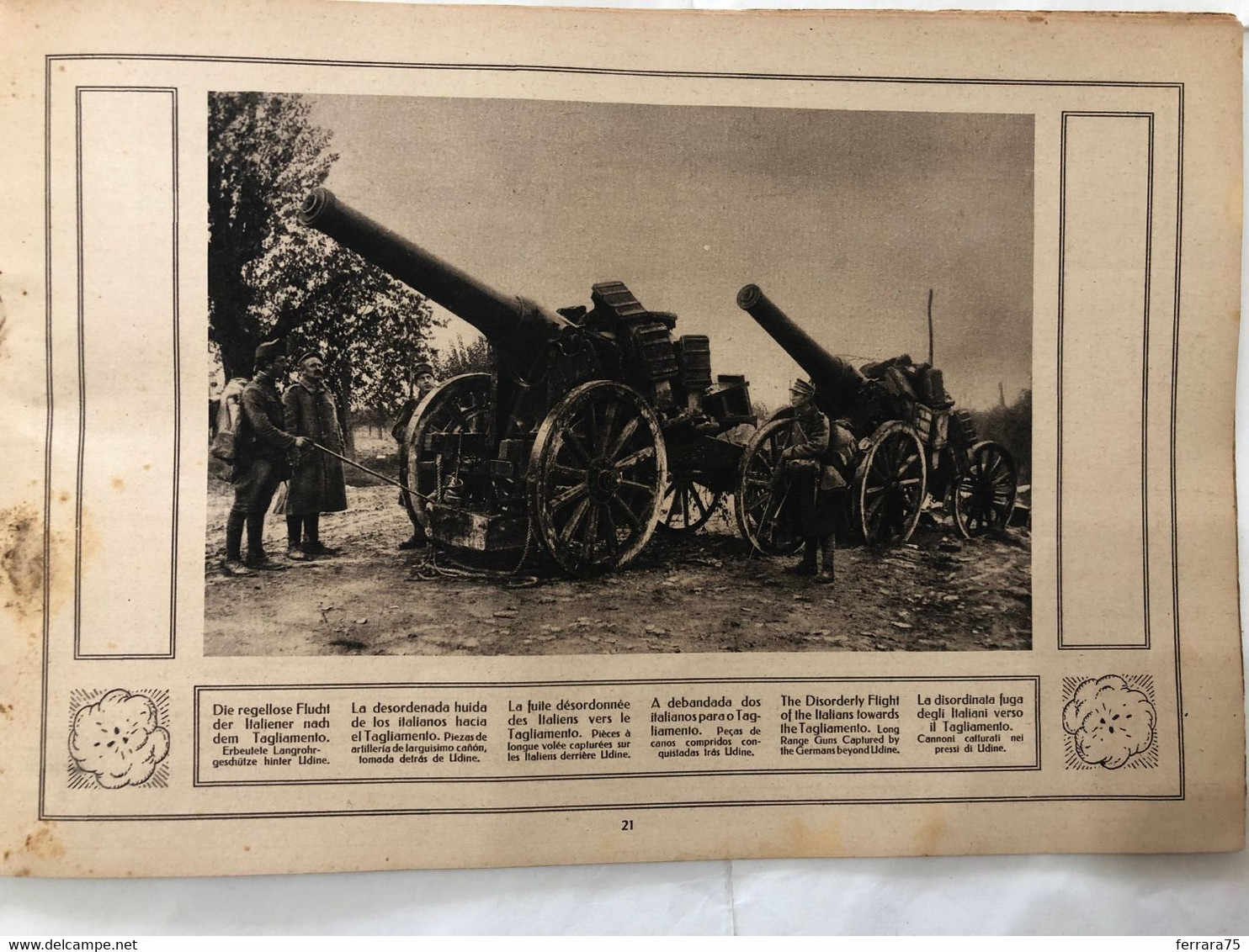 WW1 LA GRANDE RIVISTA ILLUSTRATA 1917 AVIAZIONE UDINE TAGLIAMENTO RUDOLF MOSSE.
