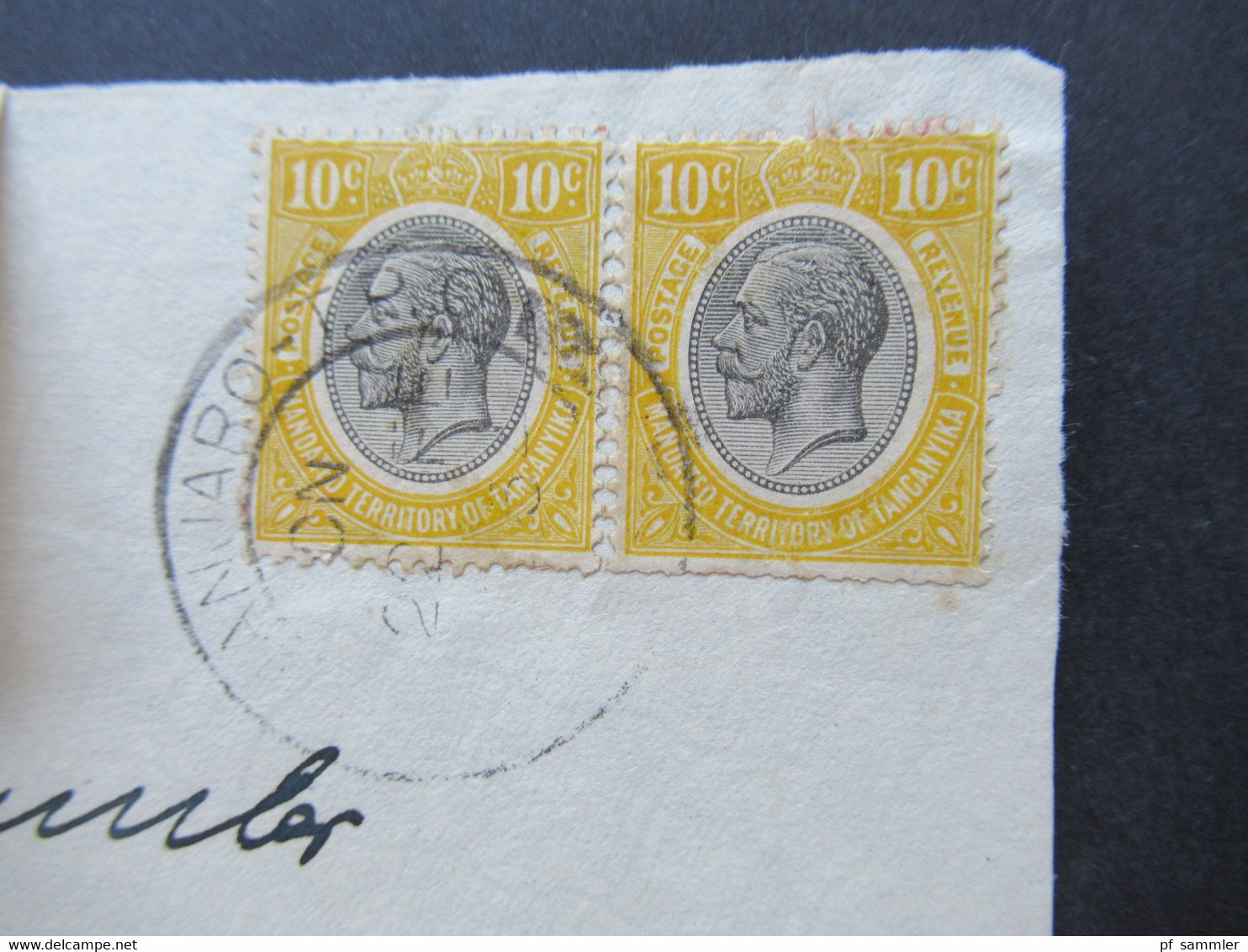 GB Kolonie Uganda 1934 Großes Briefstück Mit Stempel Kilimanjaro T.P.O. DN Travelling Post Office - Kenya & Oeganda