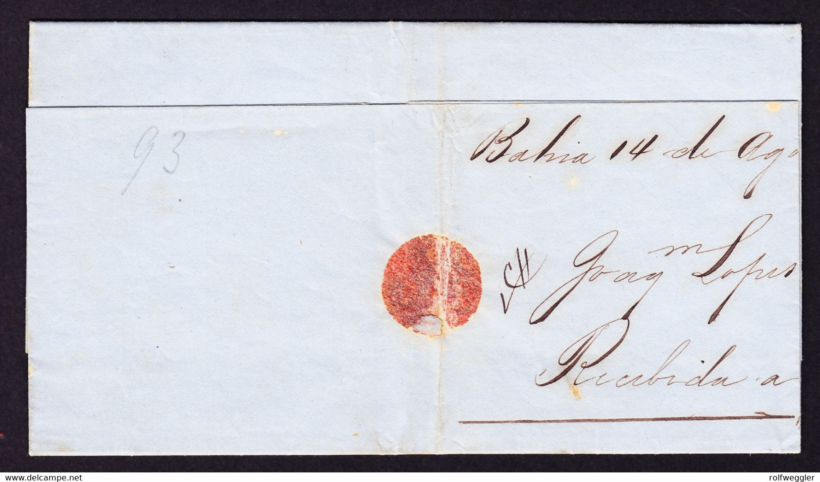 1862 Vorphilabrief Aus Bahia, Brasilien Nach Montevideo, Uruguay - Briefe U. Dokumente