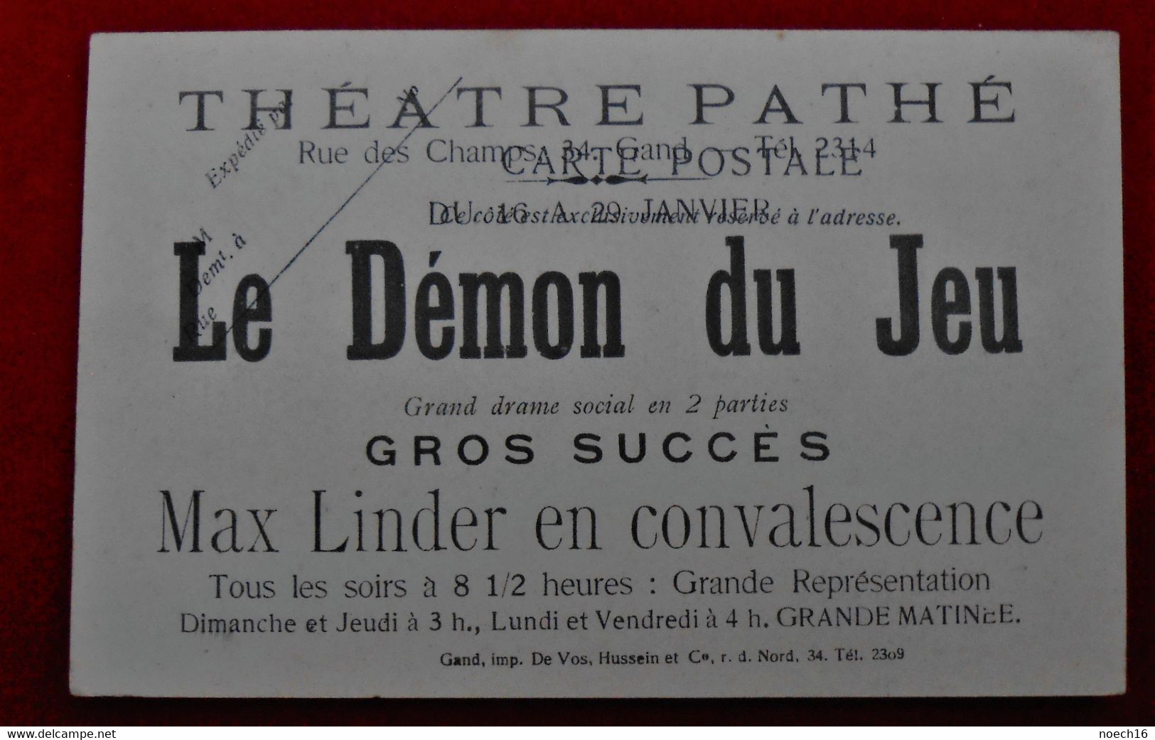 CPA Souvenir De Fleurus - Publicité Spectacle Du Théâtre Pathé, Gand - Fleurus