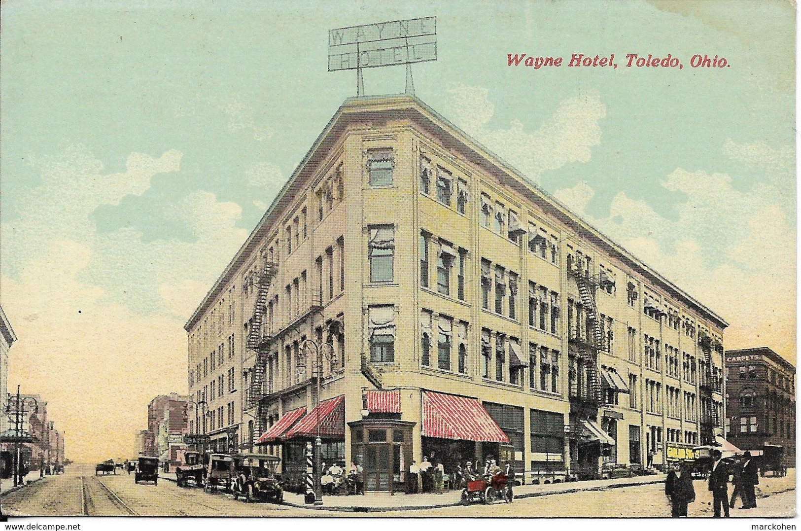 UNITED STATES - TOLEDO : WAYNE HOTEL. Belle Animation. CPA Colorisée Rare. - Toledo