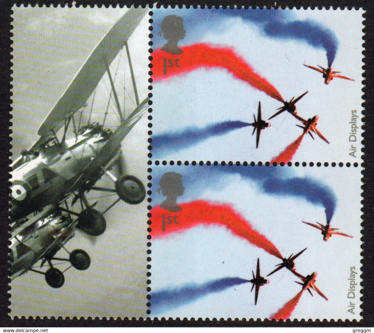 Great Britain 2008 Two 1st Smiler Sheet Commemorative Stamps With Label From The Air Display Set In Unmounted Mint. - Timbres Personnalisés