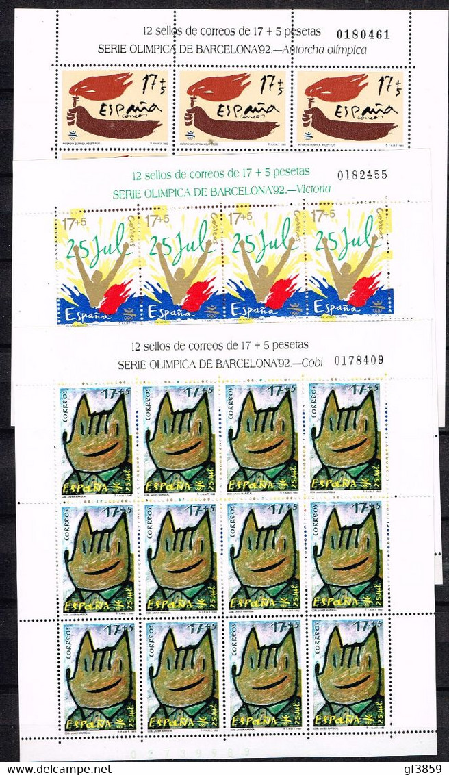 ESPAGNE / Neufs** / MNH** / 1992 - Feuilles Complètes En Série / JO Barcelone - Volledige Vellen