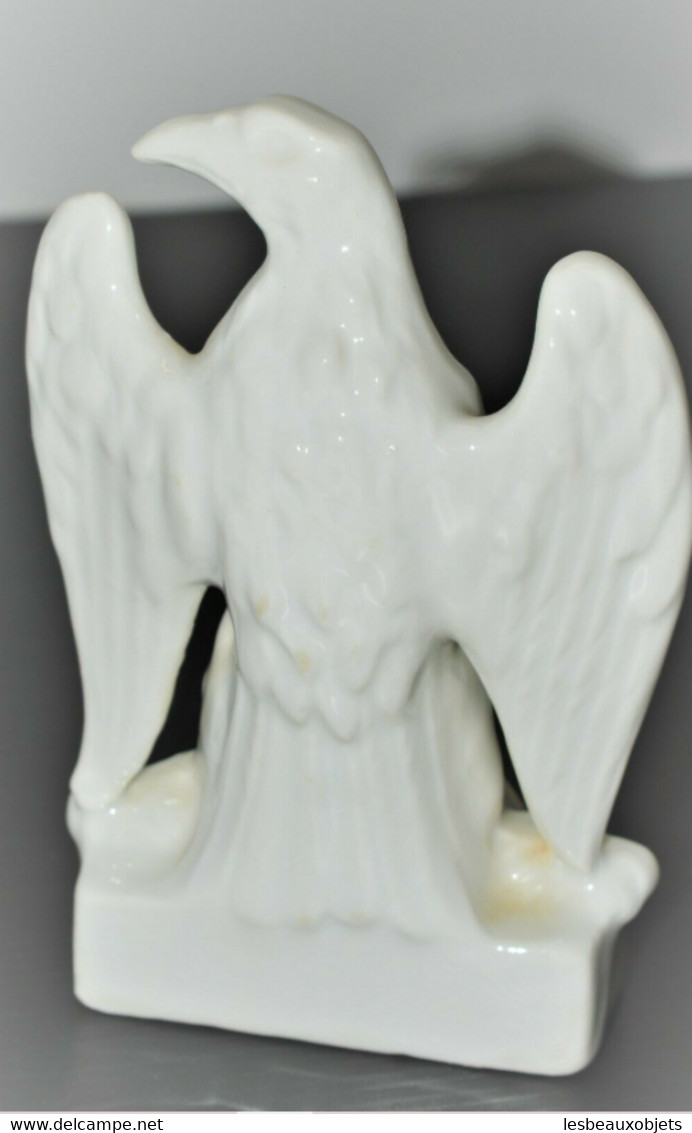 ANCIEN ENCRIER PORCELAINE BLANCHE AIGLE IMPERIAL NAPOLEON INKWELL COLLECTION VITRINE DECO BUREAU