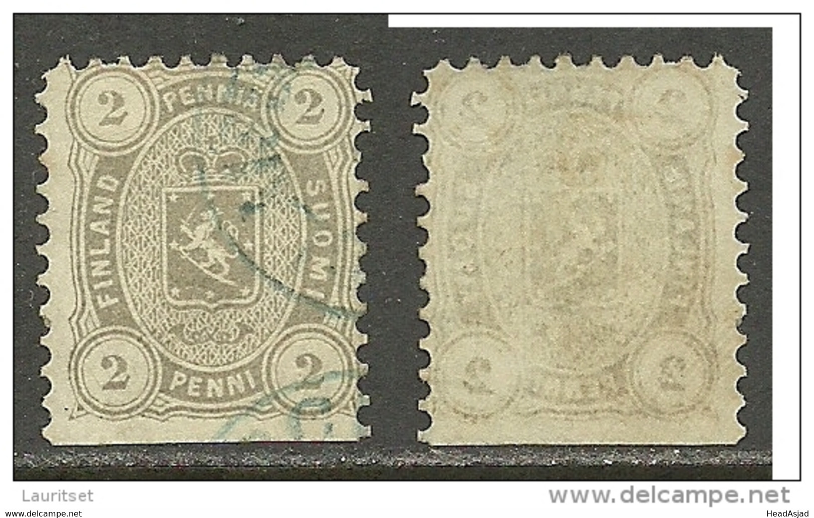 FINNLAND FINLAND 1875 Michel 12 Unten Ungezähnt + Set Off Abklatsch O - Abarten Und Kuriositäten