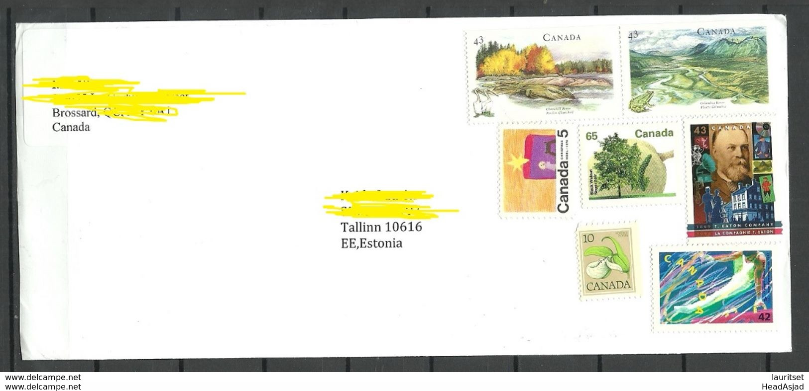 CANADA 2017 Cover To Estonia Stamps Remained Mint  (not Cancelled) - Covers & Documents