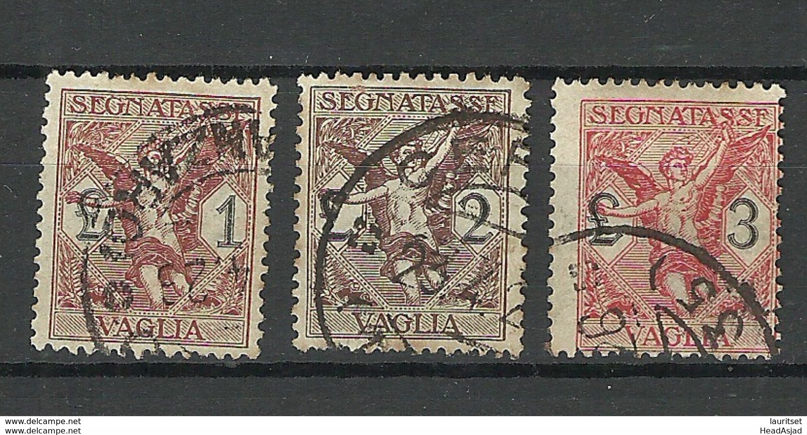 ITALIA ITALY Revenue Tax Fiscal Segnatasse Vaglia 1-3 Lire O - Revenue Stamps