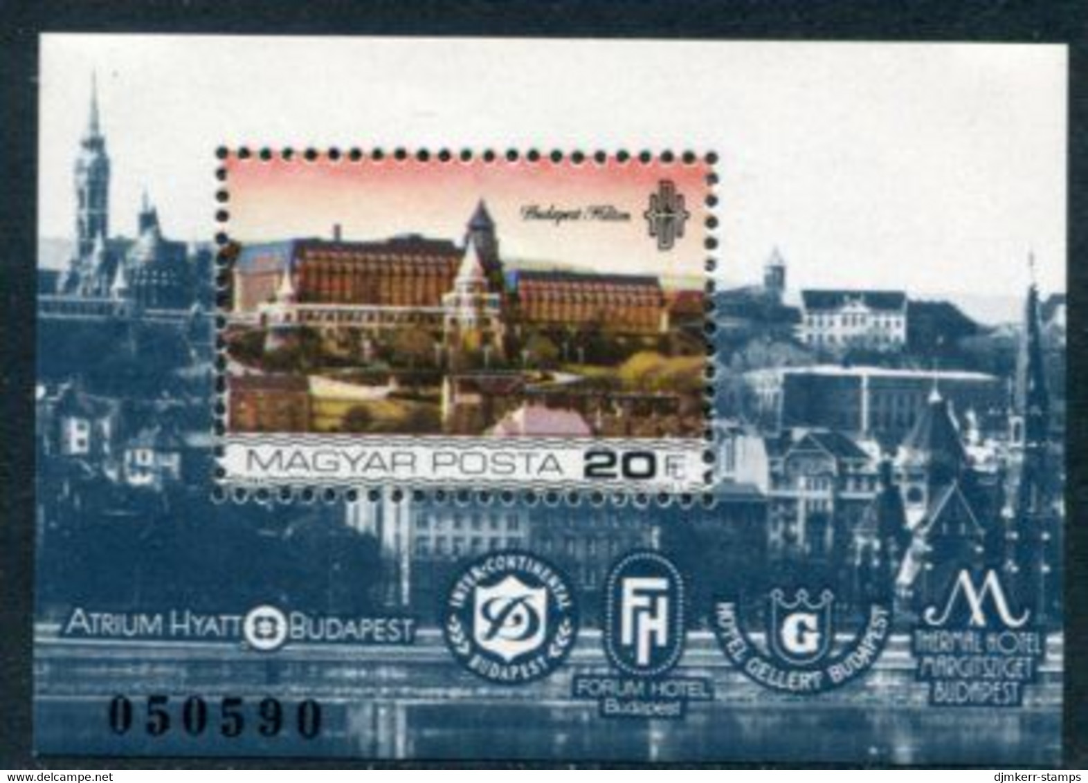 HUNGARY 1984 Danube Hotels Block MNH /**.  Michel Block 174A - Ungebraucht