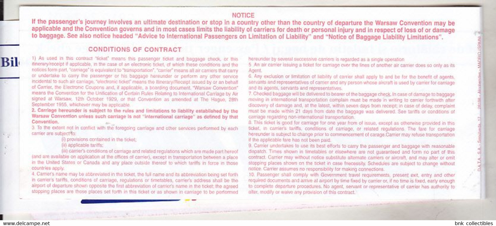 Romania TAROM Airline Ticket - Charter - 2004 - Used - Non Classés
