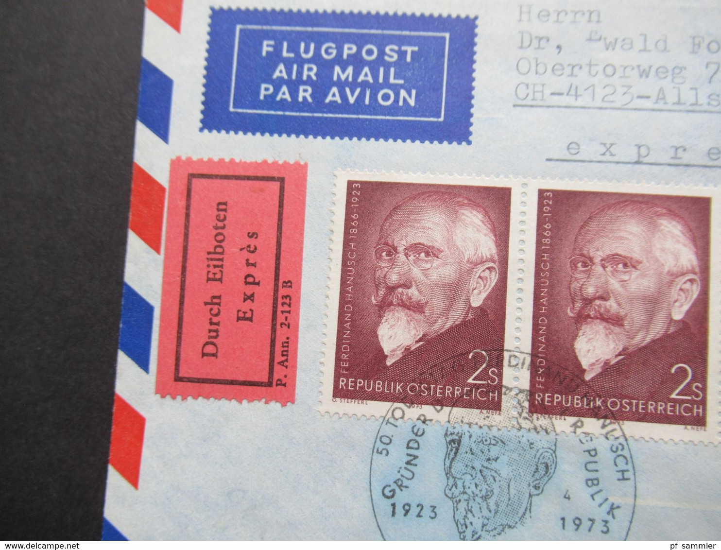 Österreich 1973 FDC / Flugpost / Durch Eilboten / Express 3 Belege Mit SST In Die Schweiz Gesendet Mit Ank. Stempel - Briefe U. Dokumente