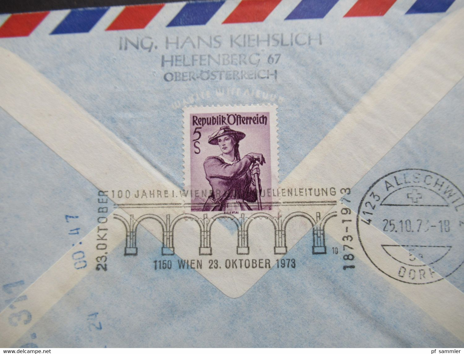 Österreich 1973 FDC / Flugpost / Durch Eilboten / Express 3 Belege mit SST in die Schweiz gesendet mit Ank. Stempel