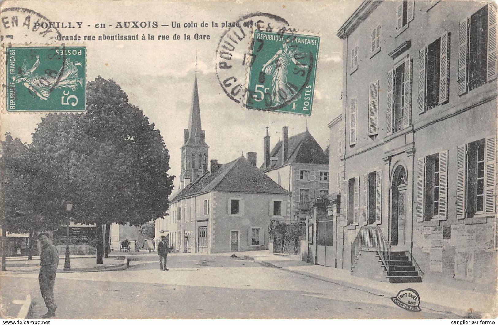 CPA 21 POUILLY EN AUXOIS UN COIN DE LA PLACE GRANDE RUE ABOUTISSANT A LA RUE DE LA GARE - Sonstige & Ohne Zuordnung