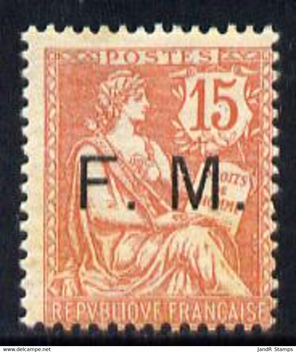 France 1903 Military Frank - FM Opt'd On 15c Pale Red Mounted Mint Light Tone Spots SG M314 - Autres & Non Classés