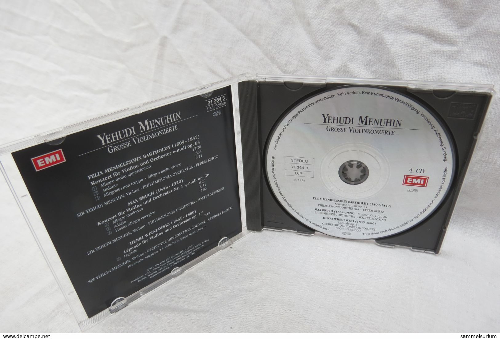 5 CDs "Yehudi Menuhin" Grosse Violinkonzerte