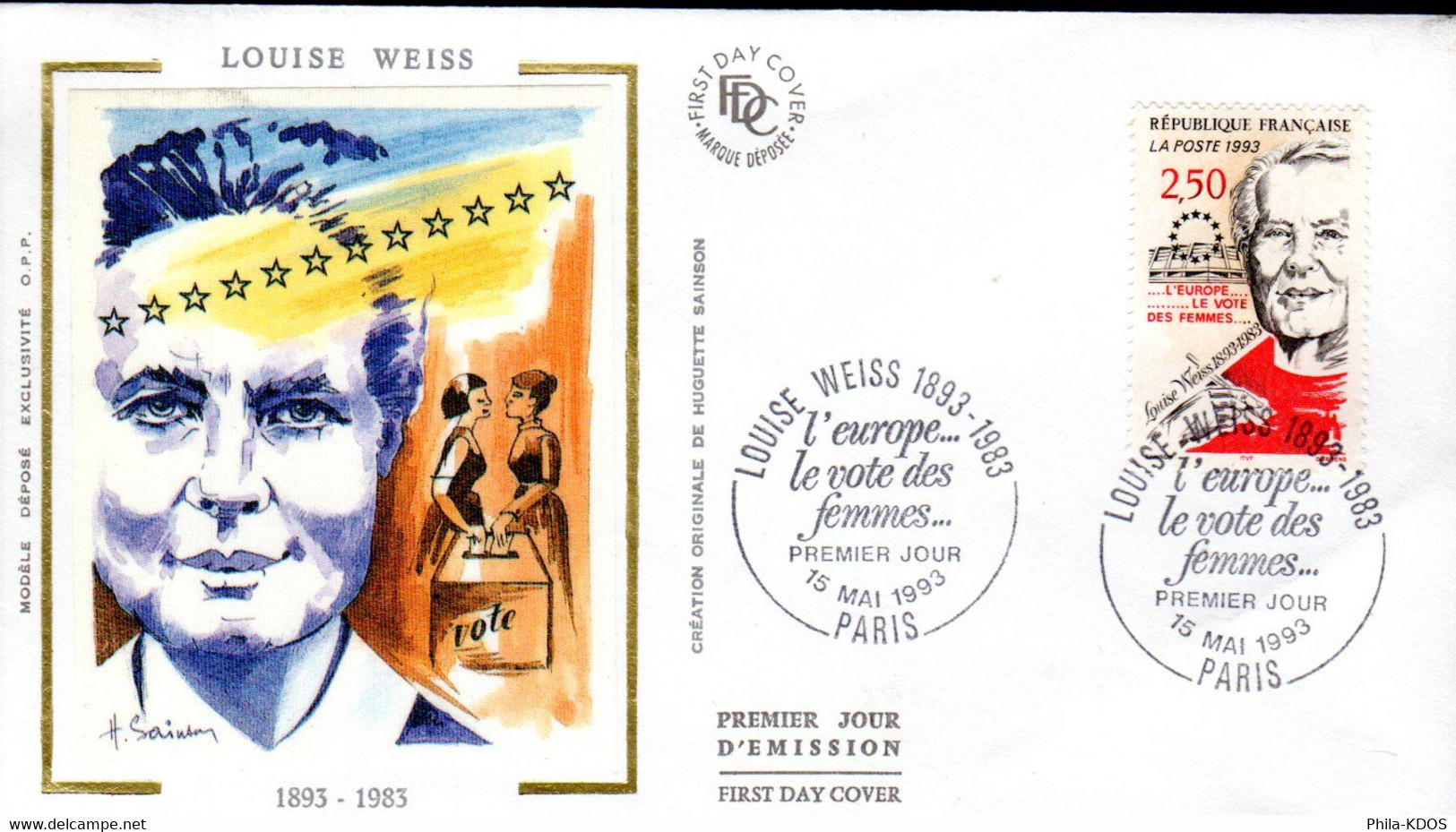 " LOUISE WEISS " Sur Enveloppe 1er Jour Sur Soie De 1978 N° YT 1993. Parfait état FDC - Femmes Célèbres