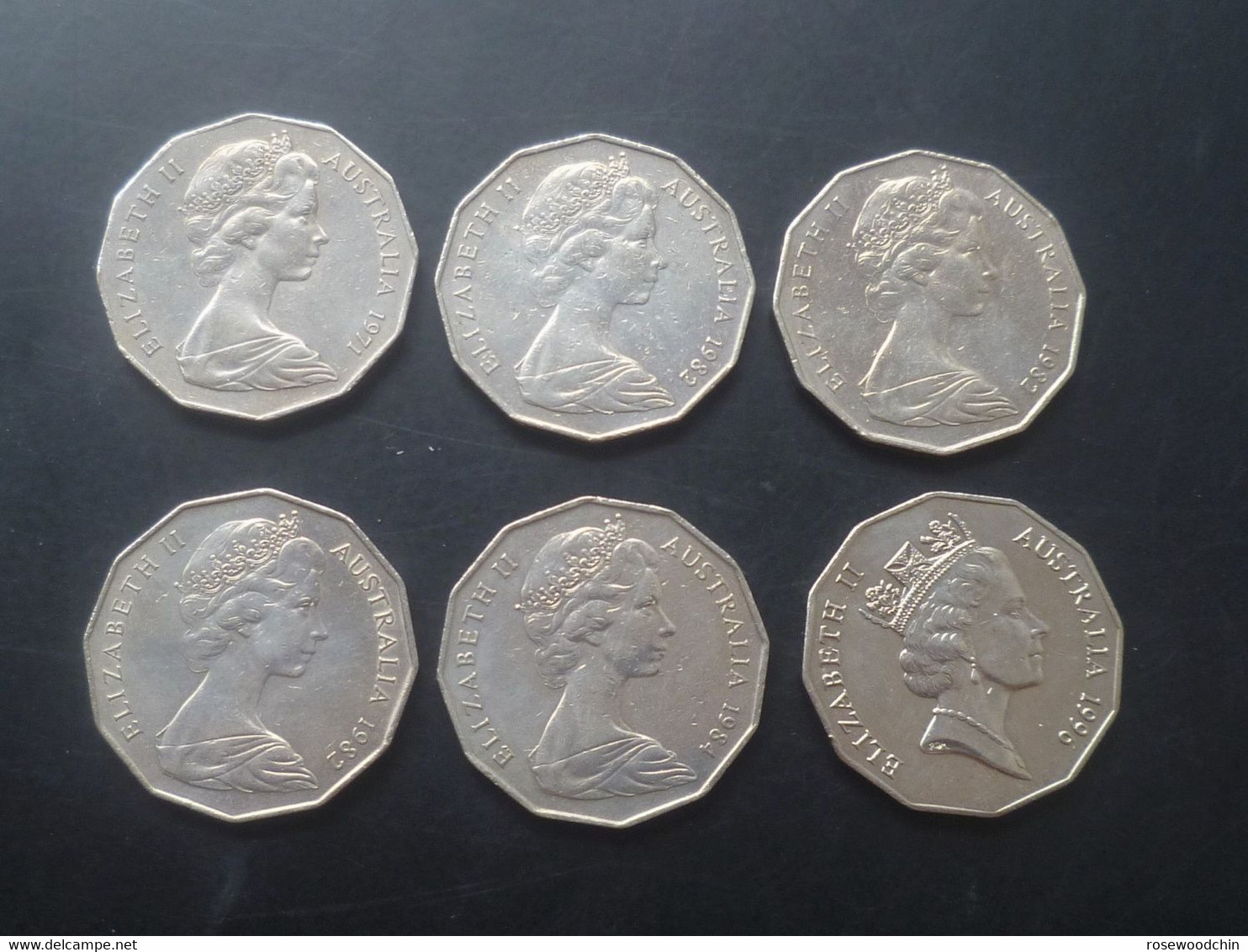 Vintage !  Lot Of 6 Pcs. 1971-1996 AUSTRALIA Fifty 50 Cents Coin (WC -44 ) - Andere & Zonder Classificatie