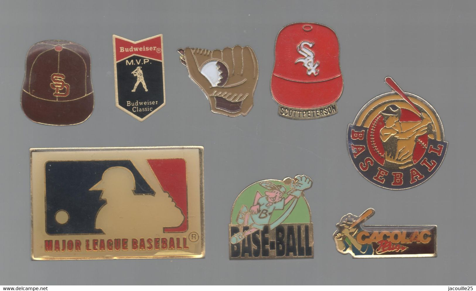 PINS PIN'S SPORT BASEBALL 724 GANT CASQUETTE SCOTT PETERSON BUDWEISER MAJOR LEAGUE  LOT 8 PINS - Baseball