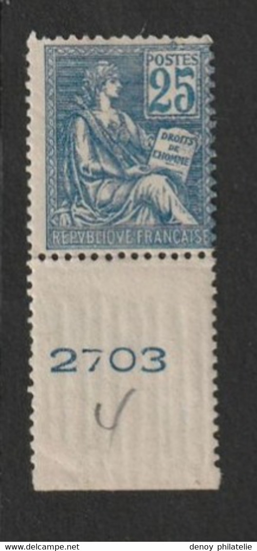 France N 118 Avec Charniére Bord De Feuille  Et Numeo * - 1900-02 Mouchon