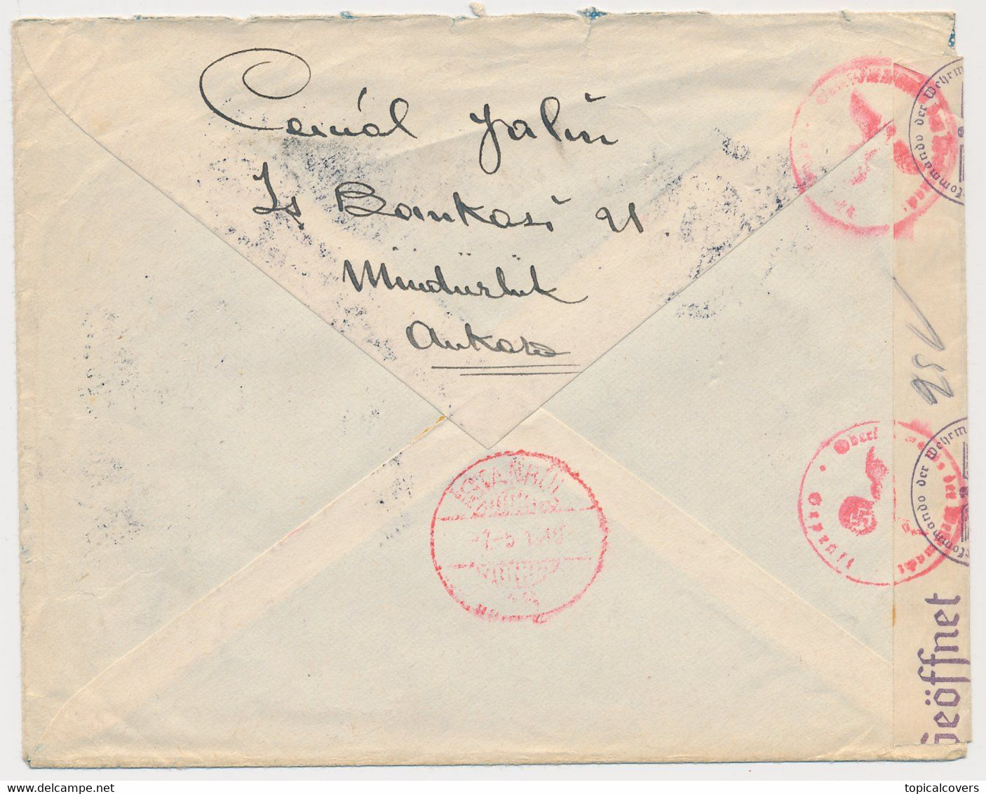 Registered Censored Cover Turkey - Netherlands 1940 WWII - German / Censorship - 1934-39 Sandjak D'Alexandrette & Hatay