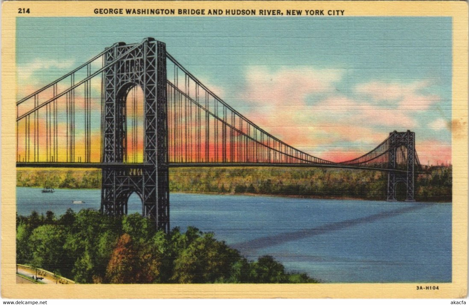 CPA AK George Washington Bridge&Hudson River NEW YORK CITY USA (790348) - Puentes Y Túneles