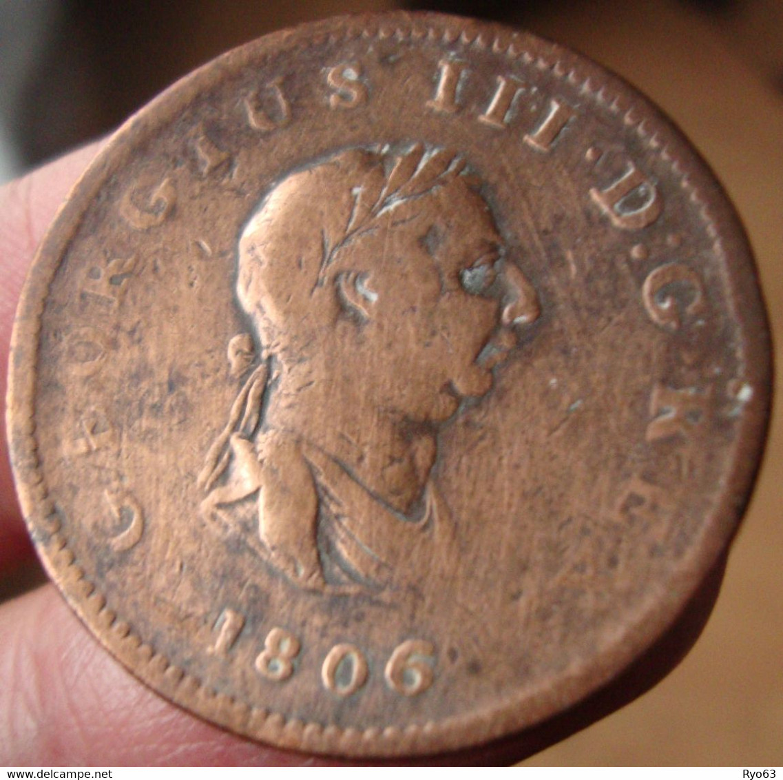 Monnaie 1/2 Penny 1806 George III