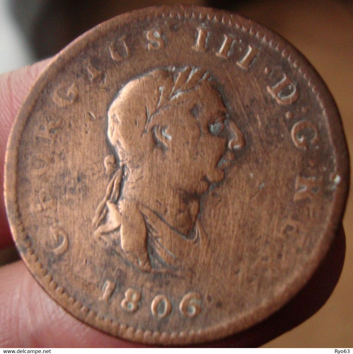 Monnaie 1/2 Penny 1806 George III