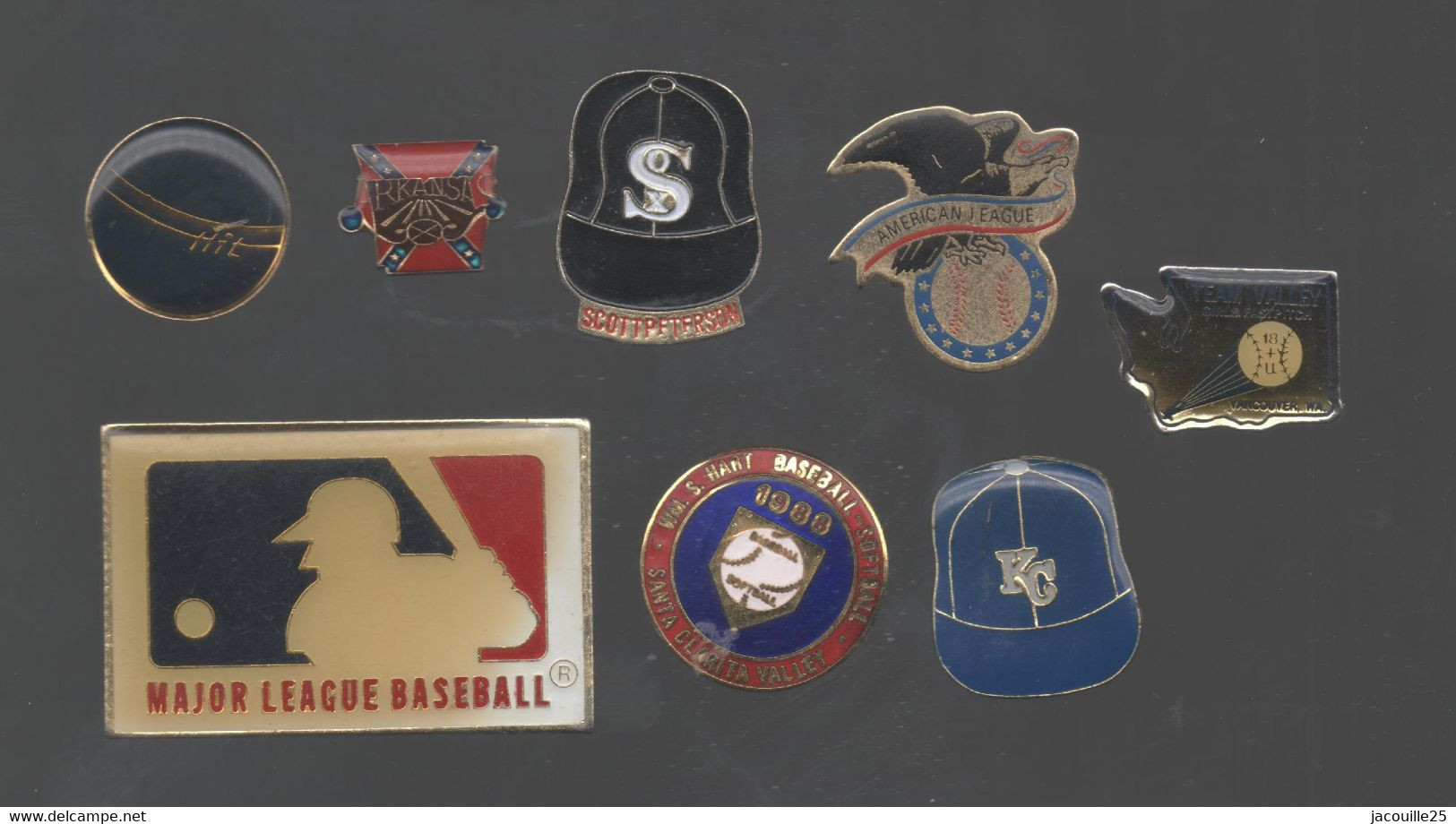 PINS PIN'S SPORT BASEBALL 736  JOUEUR CASQUETTE SANTA CLARITA HIL VANCOUVER  LOT 8 PINS - Baseball