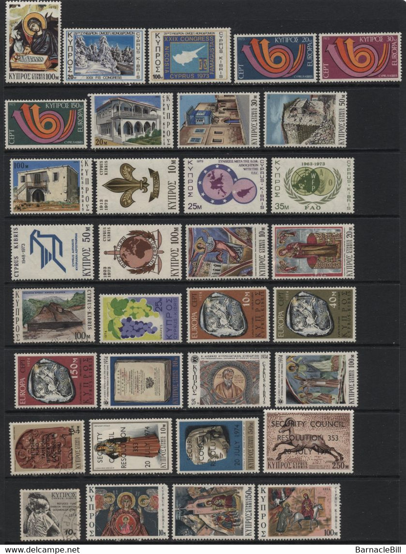 Cyprus (05) 1966 - 1976.  119 Different Stamps. Mint And Used. Hinged. - Sonstige & Ohne Zuordnung