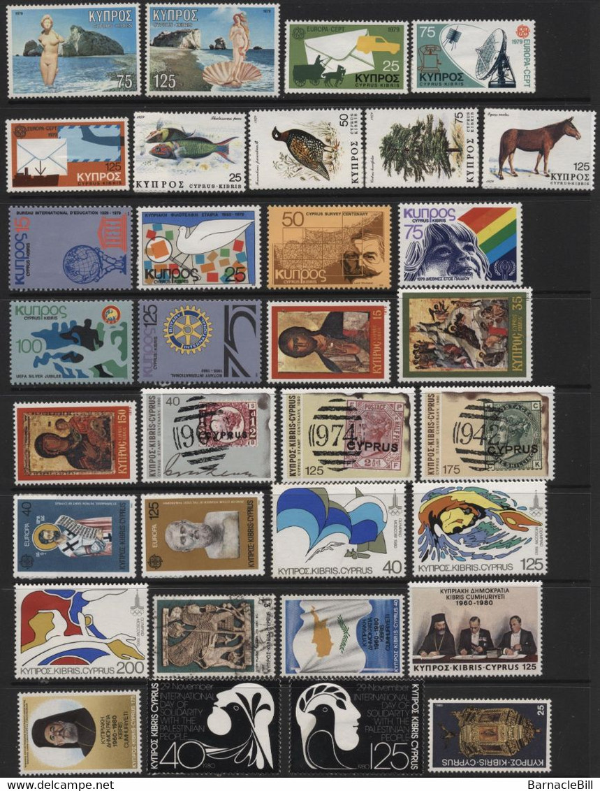 Cyprus (07) 1968 - 1981.  113 Different Stamps. Mint And Used. Hinged. - Sonstige & Ohne Zuordnung