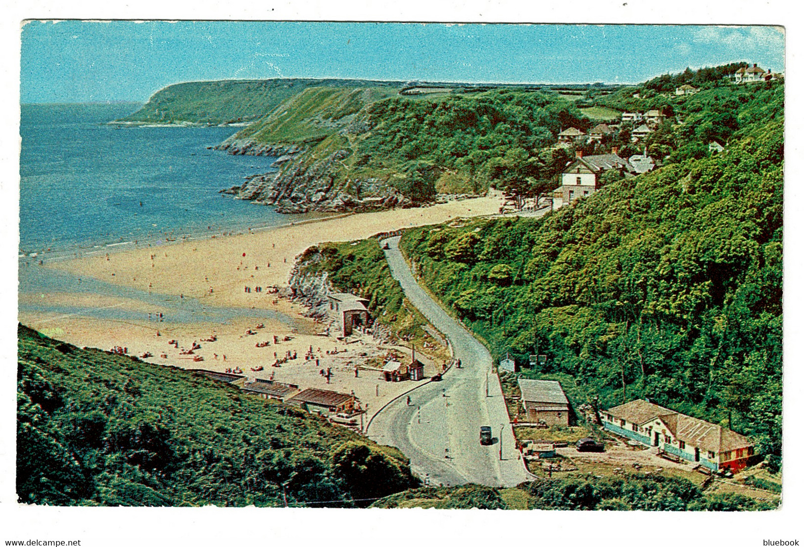 Ref 1488 - 1960 Postcard - Brandy Cove & Caswell Bay Glamorgan Wales - Mental Health Slogan - Glamorgan