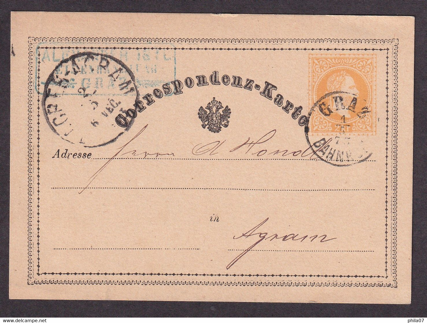 Austria - Stationery Sent From Graz To Zagreb 1873. Good Quality. - Other & Unclassified