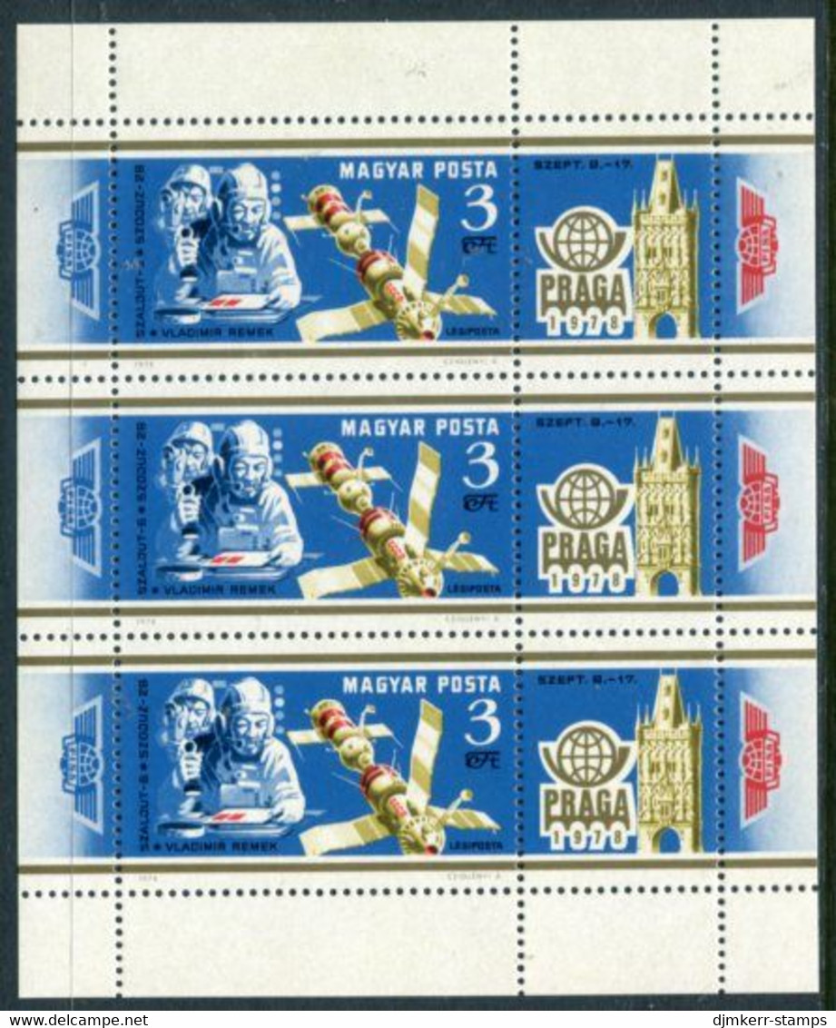 HUNGARY 1978 PRAGA Stamp Exhibition Sheetlet MNH /**.  Michel 3308 Kb - Nuovi