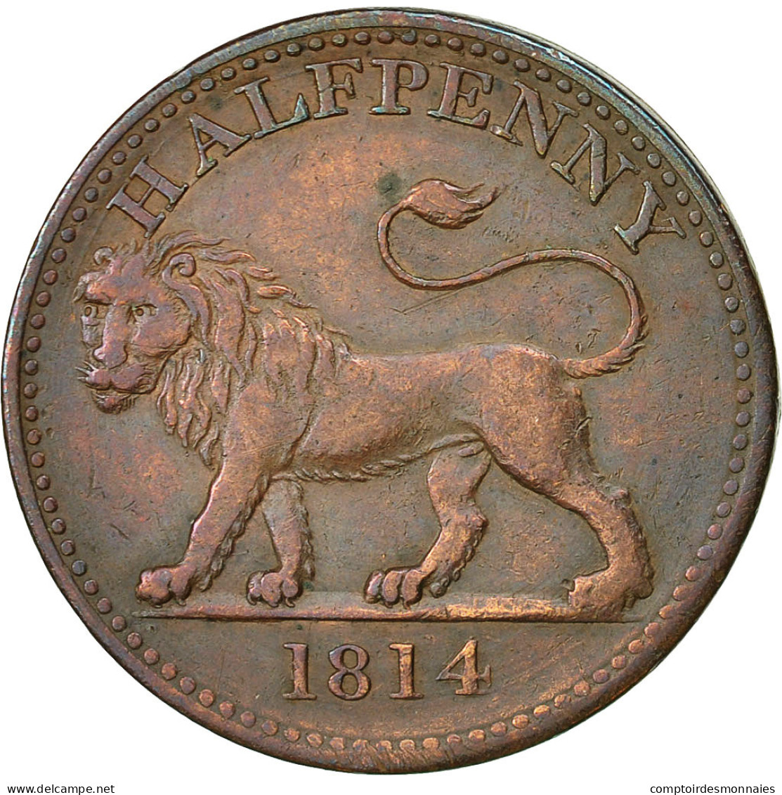 Monnaie, Grande-Bretagne, British Copper Company, Halfpenny Token, 1814, Rare - Autres & Non Classés