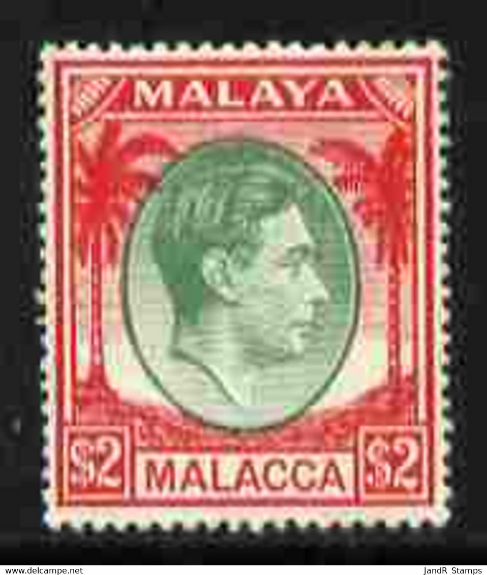 Malaya - Malacca 1949-52 KG6 $2 Green & Scarlet Mounted Mint SG 16 - Malaya (British Military Administration)