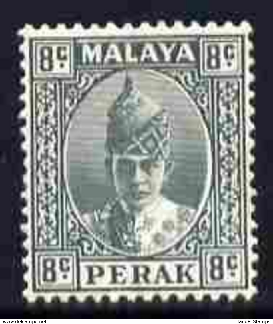 Malaya - Perak 1938-41 Sultan 8c Grey Mounted Mint SG110 - Malaya (British Military Administration)